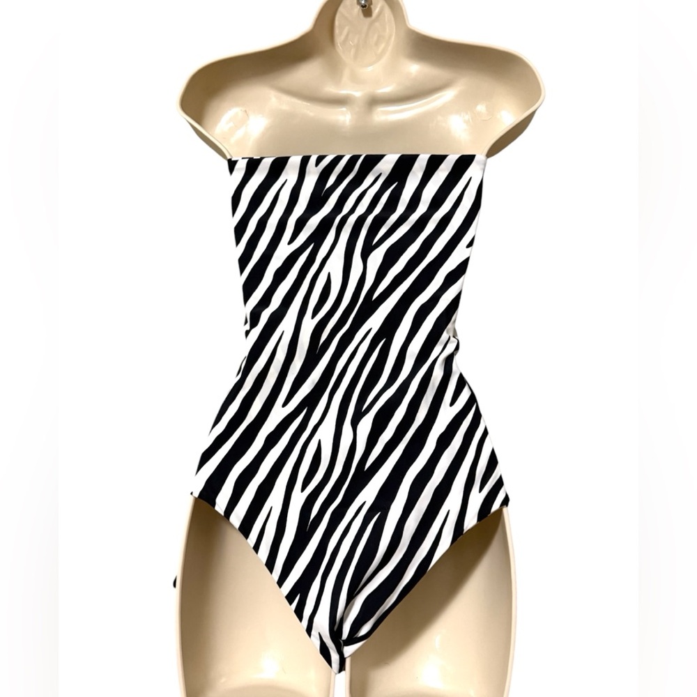 AEXAE Australia Zebra Strapless High Cut Swimsuit Large New - Picture 5 of 7